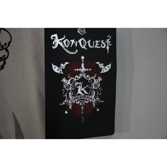 Konquest Mens Large Y2K Style Studded T-Shirt NEW A1575 - Picture 3 of 8